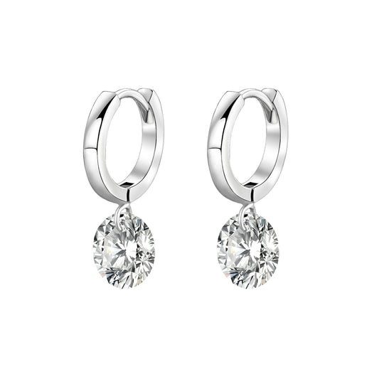 Light Luxury Moissanite Silver Stud Earrings | S925 Platinum-Plated Elegance