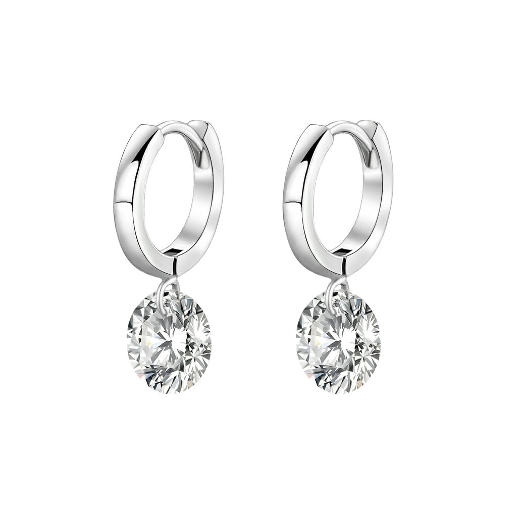 Luxury Moissanite Stud Earrings – S925 Sterling Silver, Platinum-Plated, Elegant Fine Jewelry