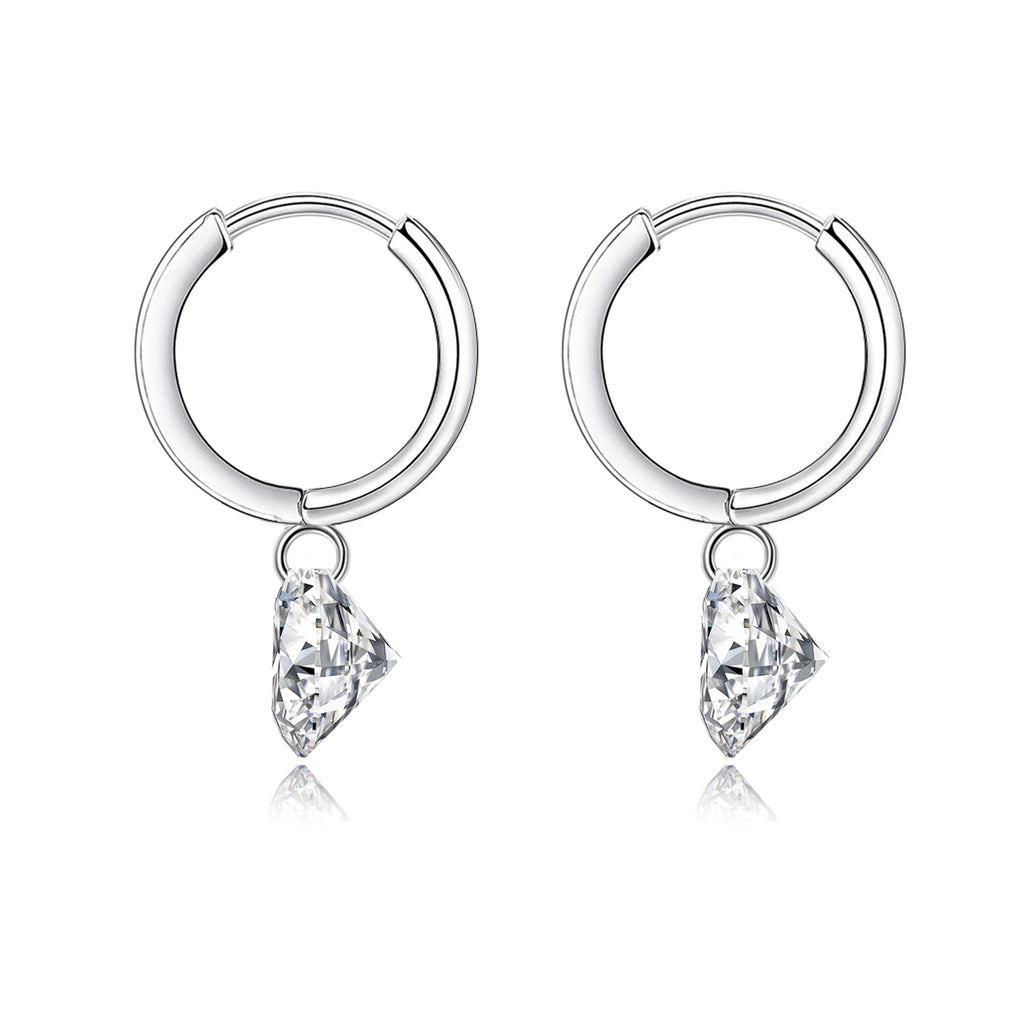 Luxury Moissanite Stud Earrings – S925 Sterling Silver, Platinum-Plated, Elegant Fine Jewelry