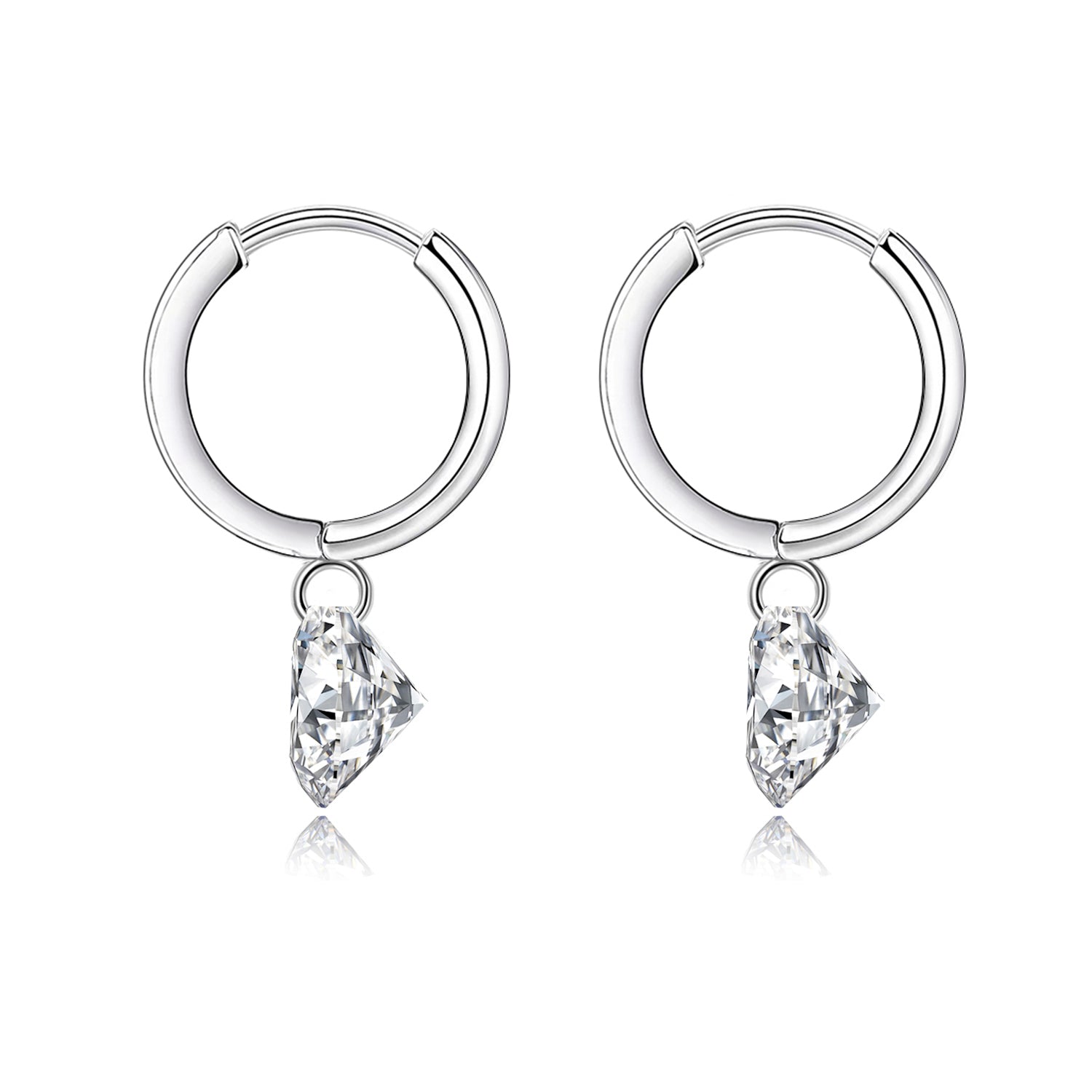 Luxury Moissanite Stud Earrings – S925 Sterling Silver, Platinum-Plated, Elegant Fine Jewelry