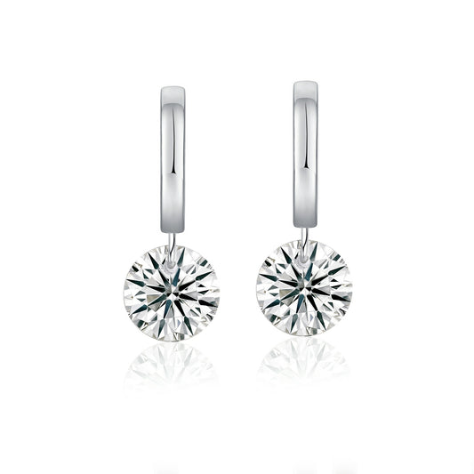 Light Luxury Moissanite Silver Stud Earrings | S925 Platinum-Plated Elegance