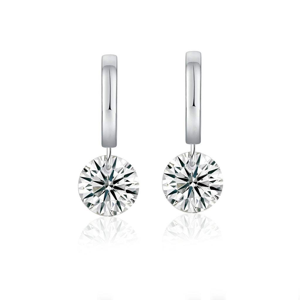 Luxury Moissanite Stud Earrings – S925 Sterling Silver, Platinum-Plated, Elegant Fine Jewelry