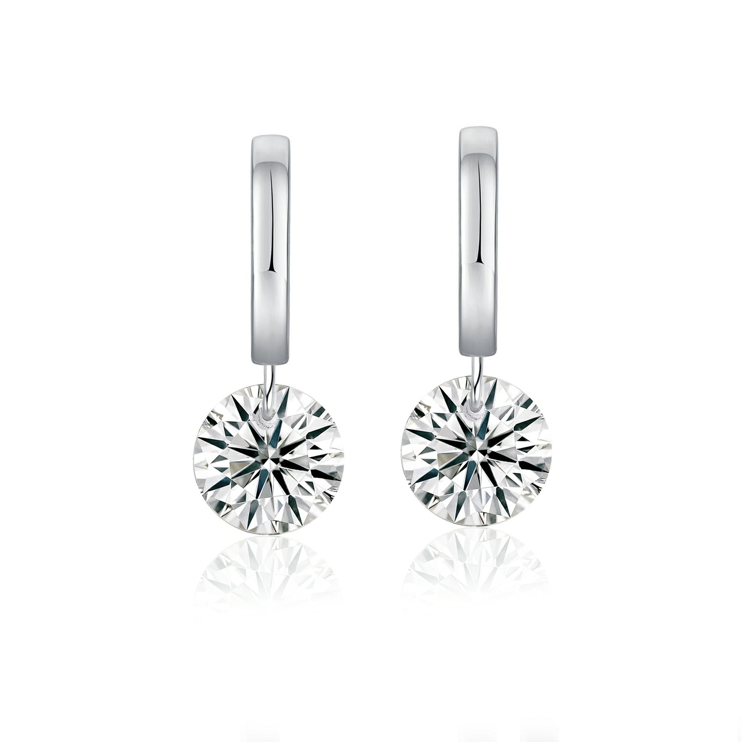 Luxury Moissanite Stud Earrings – S925 Sterling Silver, Platinum-Plated, Elegant Fine Jewelry
